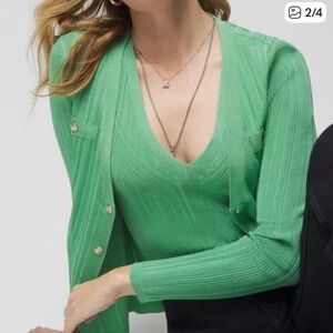 White House Black Market Mint Green Cardigan and cami sweater XS
